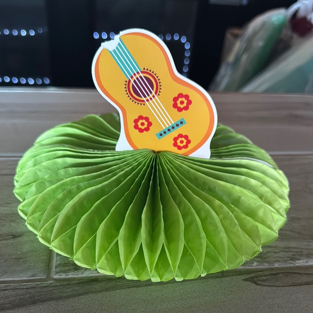 Green Guitar Party Centerpiece